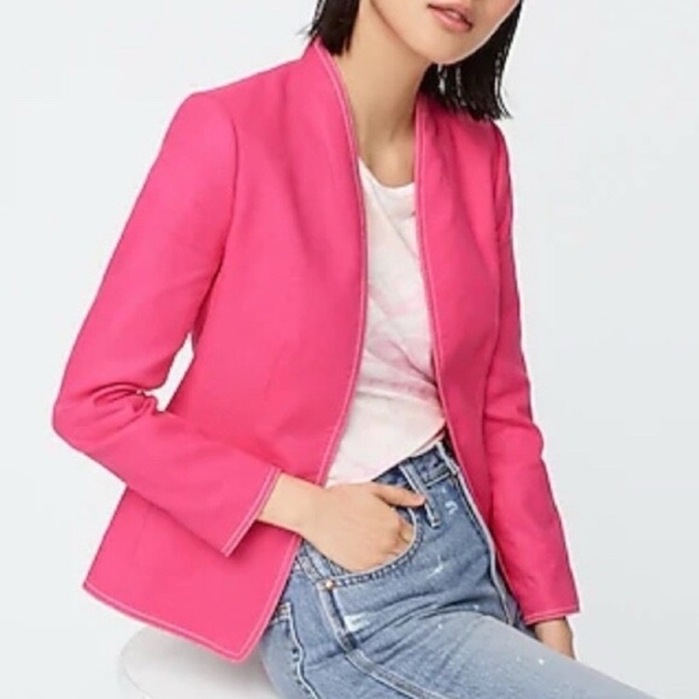 J.Crew Going-out blazer in stretch linen Pink Women’s Size 2 NWT Office Weekend